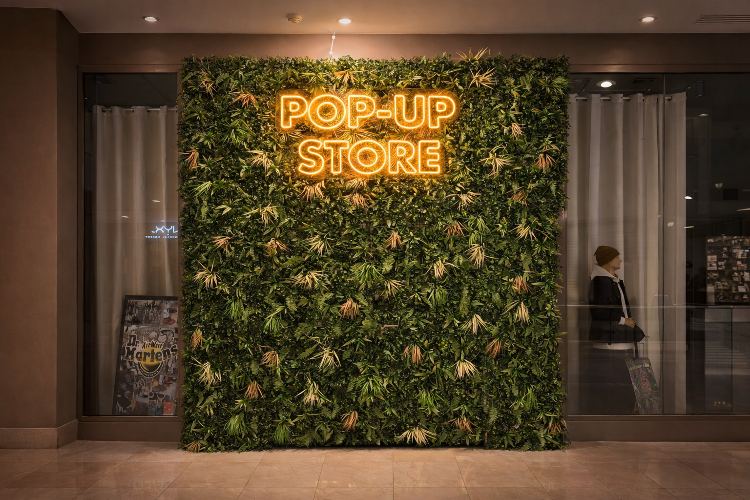 Palissade végétalisée centre commercial Paris